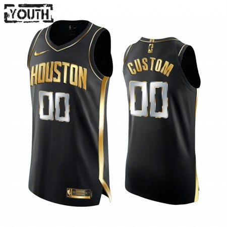 Kinder NBA Houston Rockets Trikot Benutzerdefinierte 2020-21 Schwarz Golden Edition Swingman